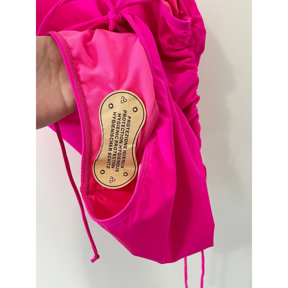 Sunday Sol I Dream of Jeanie Ruched Tie One-Piece Swimsuit Hot Pink 3X NWT - Picture 5 of 6